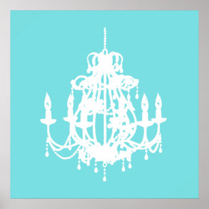 Chandelier silhouette wall art poster print