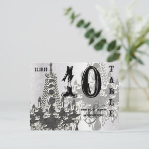 Chandelier Silver Playbill Table Number Card