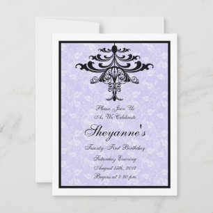 Chandelier violet Invitation à la fête du 21e anni