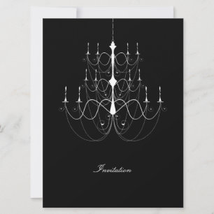 Chandelier White - Wedding Invitation