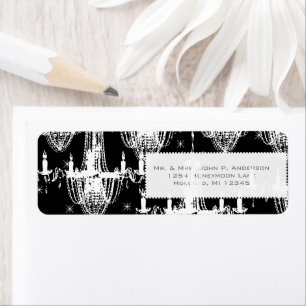 Chandeliers & Stars On Black Return Address