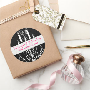 Chandeliers Vintages rose Fuchsia Stickers de mari