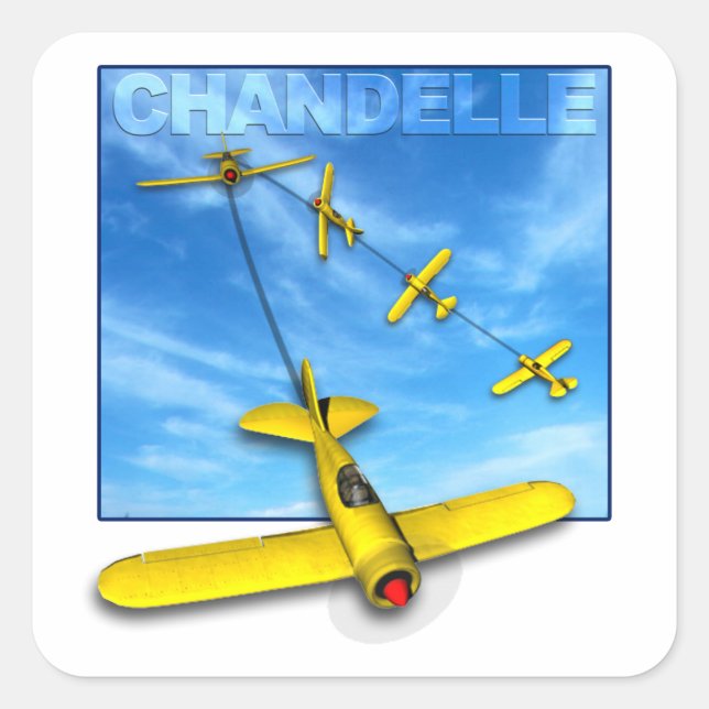 Chandelle Aerobatic manoeuvre with Airplane Square Sticker (Front)