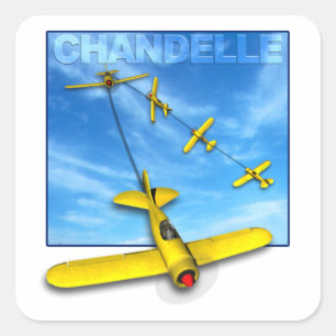 Chandelle Aerobatic manoeuvre with Airplane Square Sticker