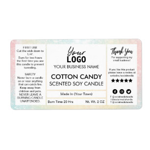 Chandelle de soja parfumée en coton pastel