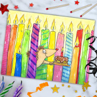 Chandelles Bonne carte postale d'anniversaire par 
