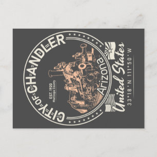 CHANDLER ARIZONA - LOCOMOTIVE - RAILROAD POSTCARD