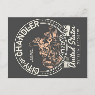 CHANDLER ARIZONA - LOCOMOTIVE - RAILROAD POSTCARD