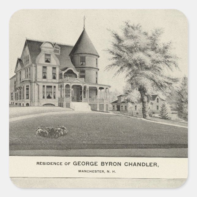 Chandler residence, Manchester, NH Square Sticker (Front)