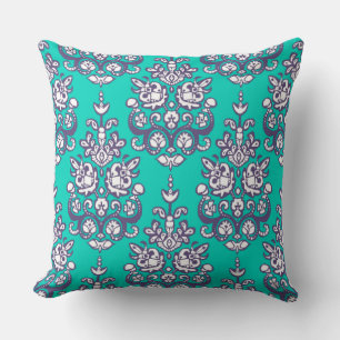 Chandraki damask ikat throw pillow