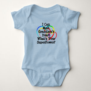 Chang ANY Text - Melt Grandma's Heart - Superpower Baby Bodysuit