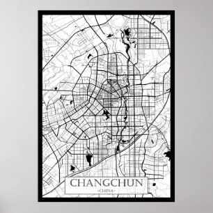 Changchun China Map Poster