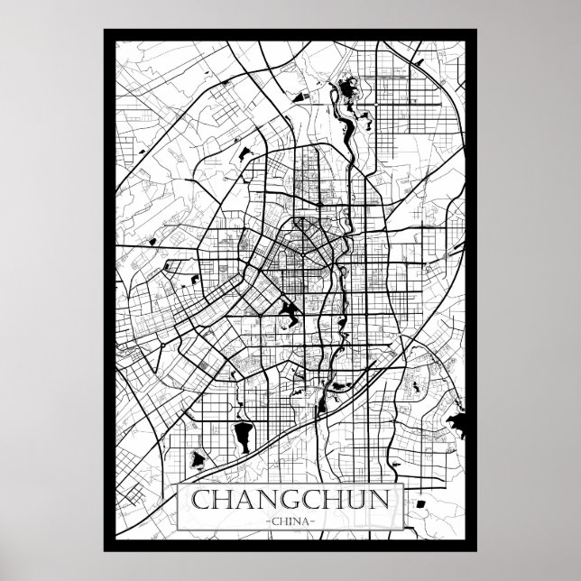 Changchun China Map Poster (Front)