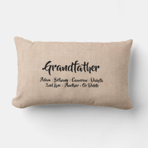 Change Add Names Grandfather Grandchildren Names   Lumbar Pillow