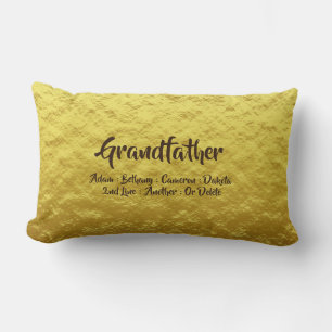 Change Add Names Grandfather Grandchildren Names   Lumbar Pillow