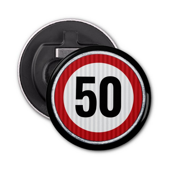 CHANGE AGE birthday party with road sign Bottle Opener (Front)