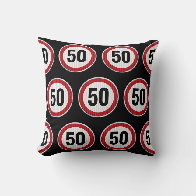 CHANGE AGE birthday party with road sign Throw Pillow (Front)