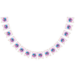 Change Age Name Mermaid Birthday Party Personalize Bunting Flags