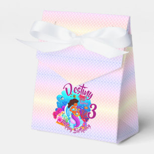 Change Age Name Mermaid Birthday Party Personalize Favor Box