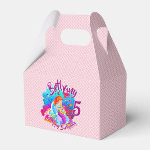 Change Age Name Mermaid Birthday Party Personalize Favor Box