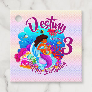 Change Age Name Mermaid Birthday Party Personalize Favour Tags