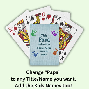 Change ALL names  This Papa Belongs to Grandfather Playing Cards