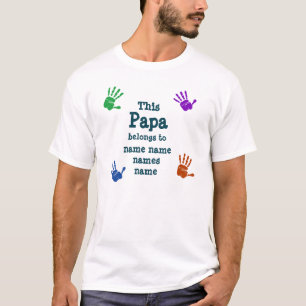 Change ALL Names  This Papa Belongs to Grandfather T-Shirt