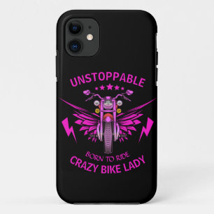 Change ALL Text Add Name Pink Motorcycle Wings     iPhone 11 Case
