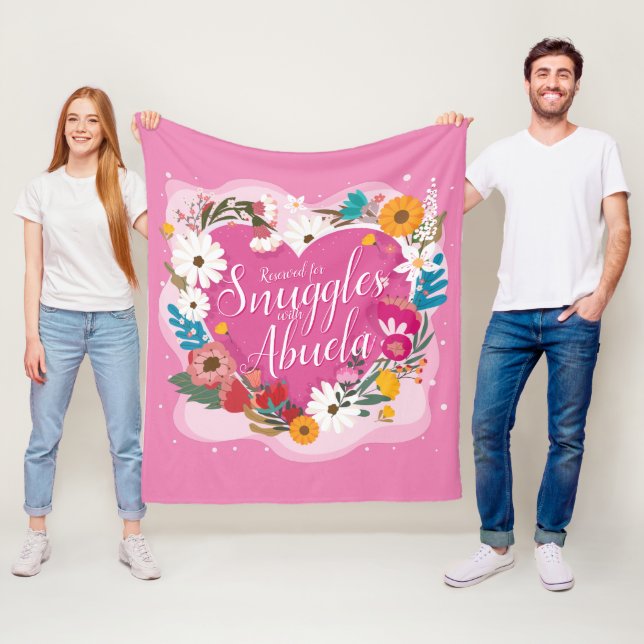 Change ALL Text Add Name Reserved Snuggles Abuela  Fleece Blanket (In Situ)