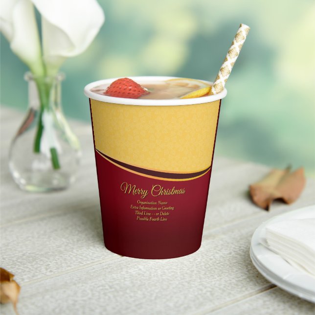 Change ALL Text Organization 20xx Christmas Party Paper Cups (Insitu)