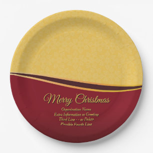 Change ALL Text Organization 20xx Christmas Party Paper Plate