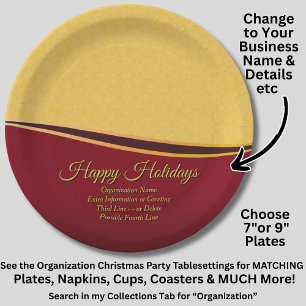 Change ALL Text Organization 20xx Christmas Party Paper Plate