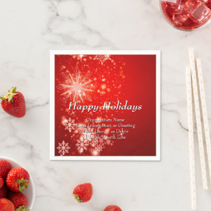 Change ALL Text Organization Christmas Cocktail Napkin