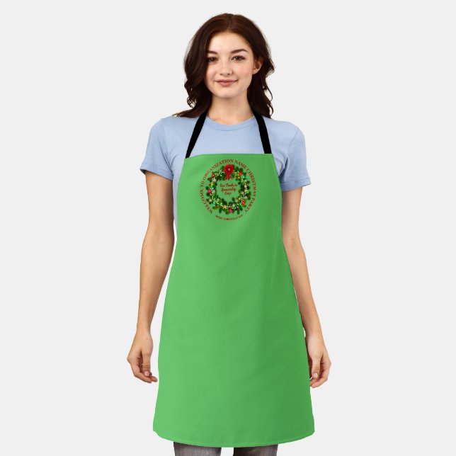 Change ALL Text Organization Christmas Party Apron (Worn)
