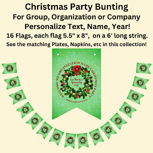 Change ALL Text Organization Christmas Party Bunti Bunting Flags