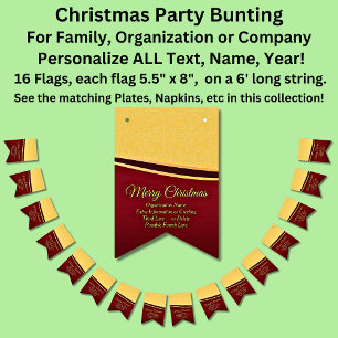 Change ALL Text Organization Christmas Party Bunting Flags