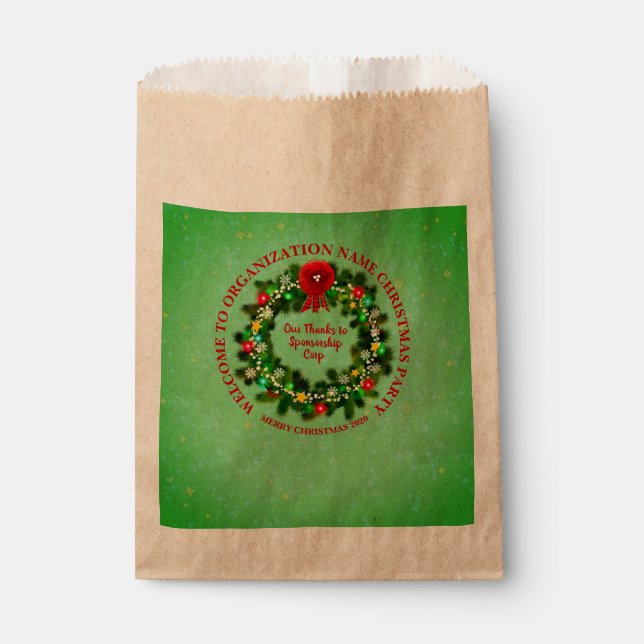 Change ALL Text Organization Christmas Party Favour Bag (Front)