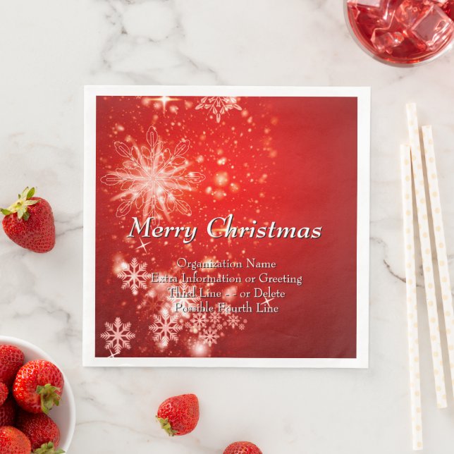 Change ALL Text Organization Christmas Party Napkin (Insitu)