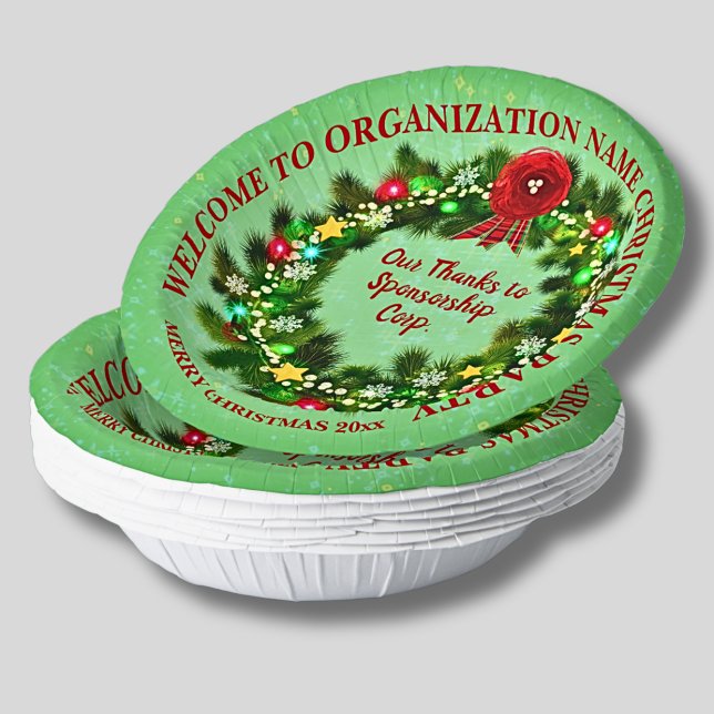 Change ALL Text Organization Christmas Party  Paper Plate (Creator Uploaded)