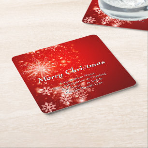 Change ALL Text Organization Christmas Party Square Paper Coaster