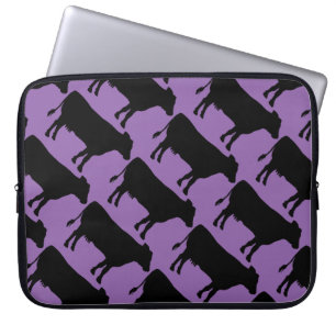 Change Background Black Cow Laptop Sleeve