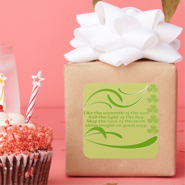 Change background colour-Irish Blessing Square Sticker (Party)