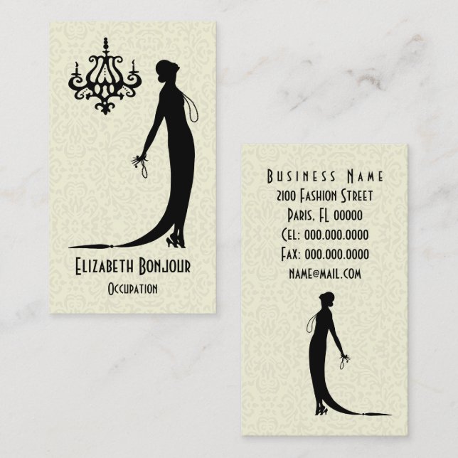 CHANGE COLOR Moi Fashion Plate ~ Business Card (Front/Back)