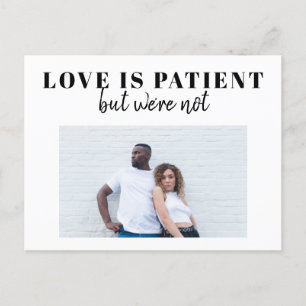 Change date change of plans virtual wedding photo announcement postcard