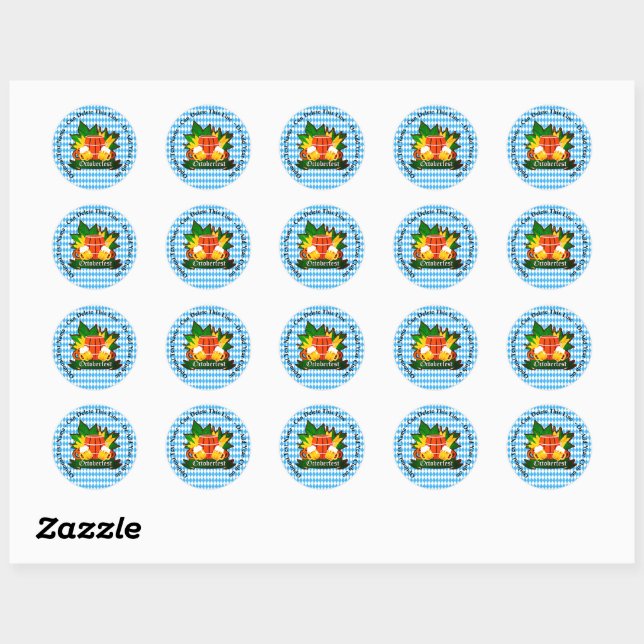 Change / Delete Text Add Other Details Octoberfest Classic Round Sticker (Sheet)
