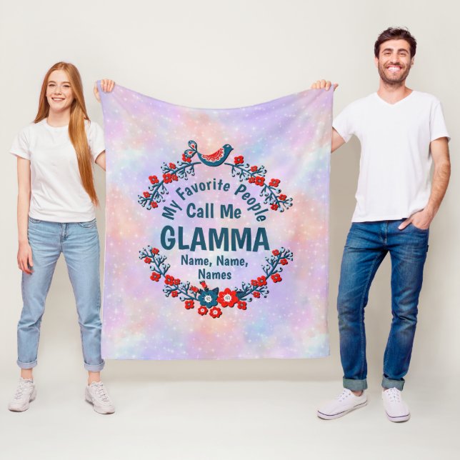 Change Grandmother Name Add Kids - Favourite Peopl Fleece Blanket (In Situ)