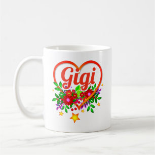 Change Grandmother Name -   Gigi Heart & Flowers  Coffee Mug