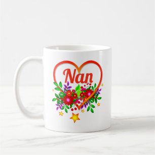 Change Grandmother Name - Nan - Heart & Flowers Coffee Mug