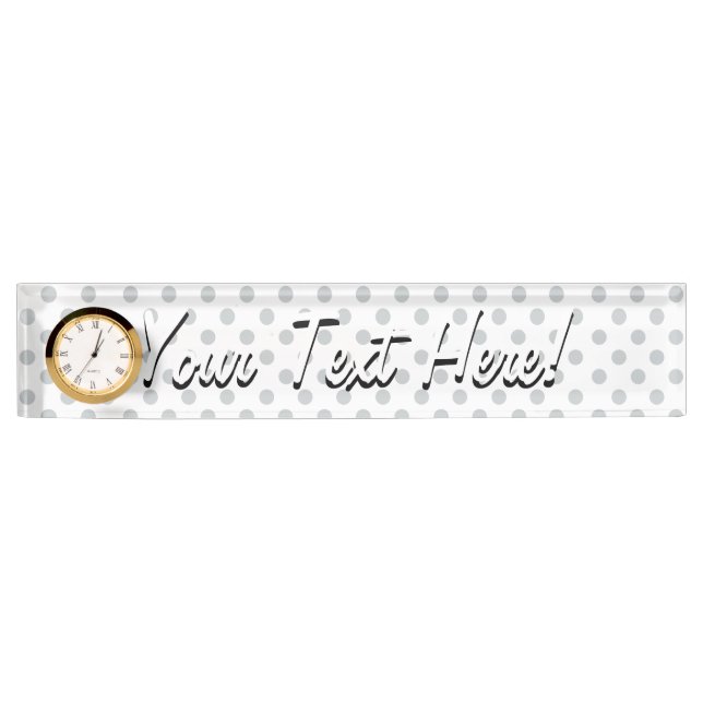 Change Grey Polka Dots Any Colour Click Customize Nameplate (Front)