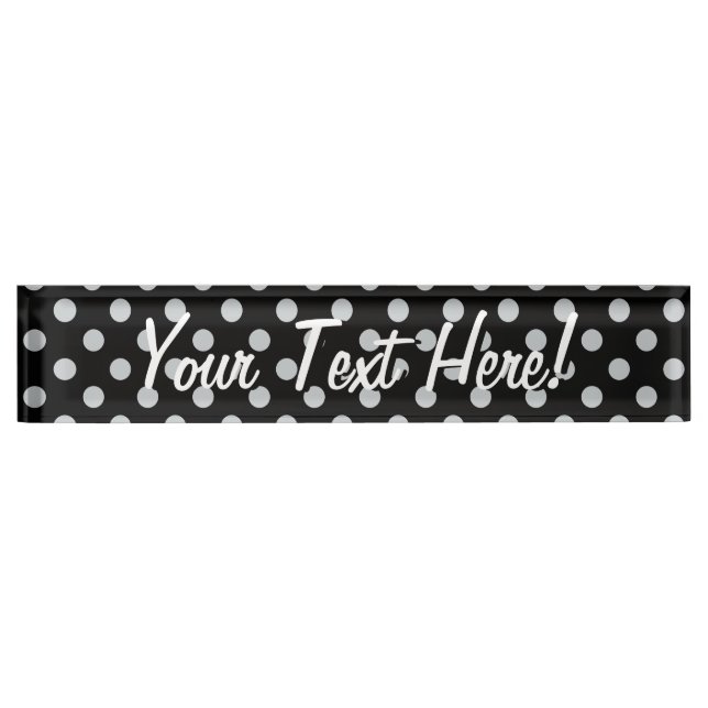 Change Grey Polka Dots Any Colour Click Customize Nameplate (Front)
